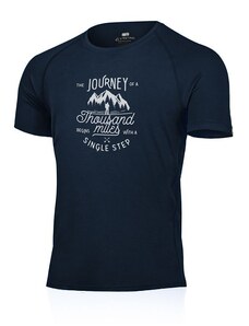 Lasting pánske merino tričko s tlačou JOURNEY modré