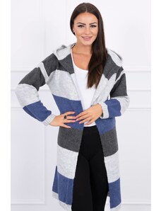 Kesi Three-color striped sweater graphite + grey + jeans