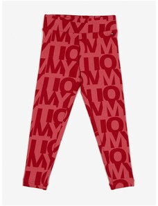Red Girly Patterned Leggings Tommy Hilfiger - Girls