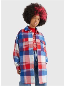 Tommy Hilfiger Red-Blue Women's Plaid Shell Shirt Tommy Jeans - Women's
