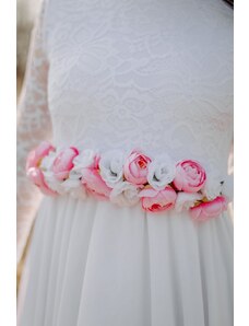 Mexy Kvetovaný svadobný opasok – ružový