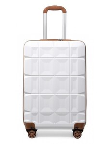 KONO Cestovný kufor - medium ABS plastový biely