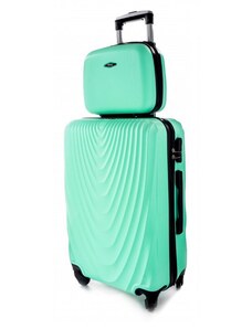 Rogal Zelená sada (taška+kufor) škrupinových kufrov "Motion" - veľ. L, XL