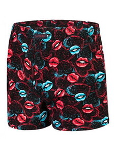 Cornette Valentínske pánske boxerky Hot Lips 2 048/06, Farba Black-Red-Turquoise