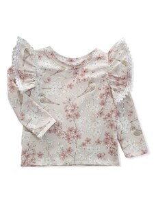 ZuMa Style Dievčenské tričko s vtáčikmi - 134, Biela