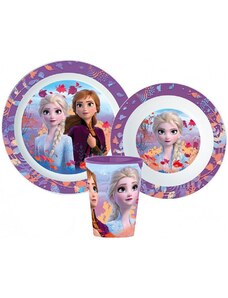 Stor Sada plastového riadu s kelímkom pre dievčatá - motív Ľadové kráľovstvo / Frozen - 3 diely