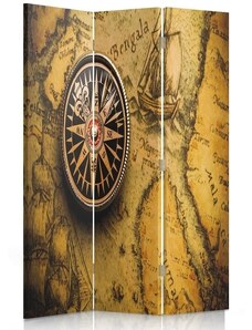 Gario Paraván Kompas na starej mape Rozmery: 110 x 170 cm, Prevedenie: Klasický paraván