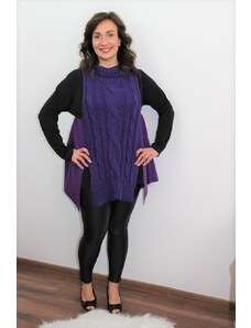 Taliansko Asymetrická pletená vesta - fialová