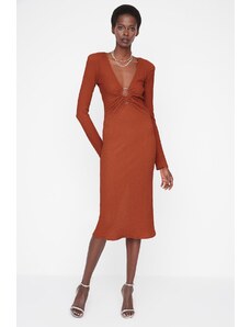 Trendyol dlaždicový strih Pletené textúrované elegantné večerné šaty