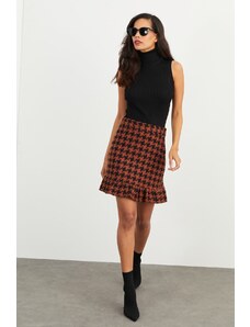 Cool & Sexy Women's Camel-Black Mini Skirt NH502