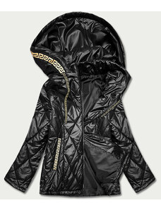 S'WEST Čierna dámska bunda s ozdobným lemovaním (B8097-1)