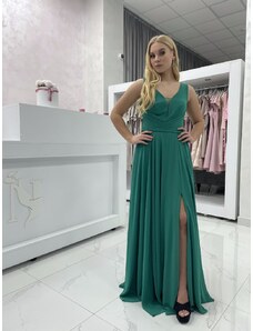 Dlhé zelené šaty s rozšírenou sukničkou ROMANNA
