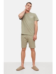 Trendyol Mint Regular Fit Printed Shorts Pajamas Set
