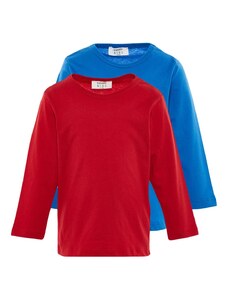 TRENDYOLKIDS Modro-červené 2 balenie chlapčenské základné pletené tričko