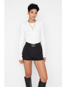Trendyol Collection Black Belted Super Mini Woven Shorts
