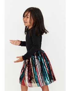 TRENDYOLKIDS Viacfarebná flitrovaná dievčenská pletená sukňa