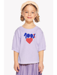 Piskacie Dievčenské tričko 100% láska, farba orgovánová, veľkosť 98