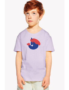 Piskacie Chlapčenské tričko zamilovaný jednorožec, farba orgovánová, veľkosť 86