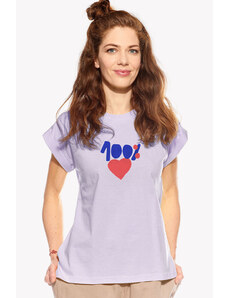 Piskacie Dámske tričko 100% láska, farba orgovánová, veľkosť xxs