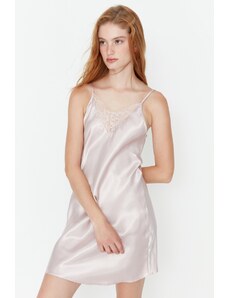Trendyol Powder Silk Satin Nightgown with Lace and Back Detail