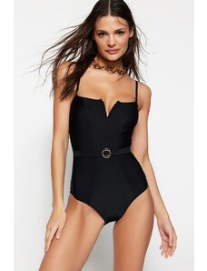 Trendyol Collection Bežné plavky s čiernym pásom bez ramienok
