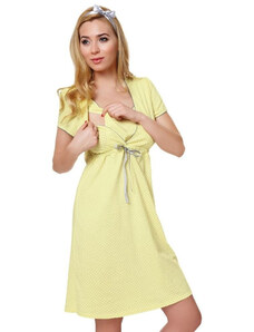 Italian Fashion Bavlnená tehotenská nočná košeľa Felicita žltá