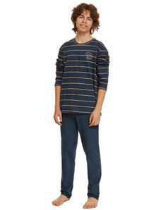 Taro Chlapčenské pyžamo Harry modré s pruhmi