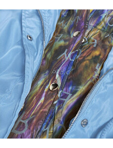 ZAC&ZOE Svetlo modrá / viacfarebná dámska bunda s ozdobnou kapucňou (YR2022)