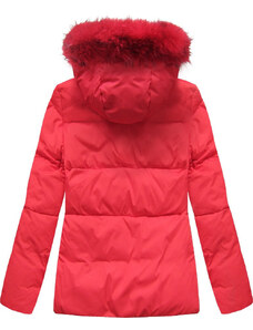 Libland Červená krátka dámska zimná prešívaná bunda (7694)