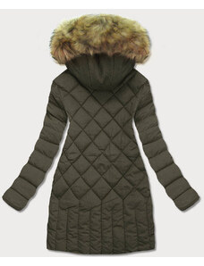LF WOMEN Prešívaná dámska zimná bunda v khaki farbe (LF808)