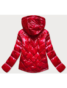 S'WEST Červená prešívaná dámska bunda s kapucňou (B9562)
