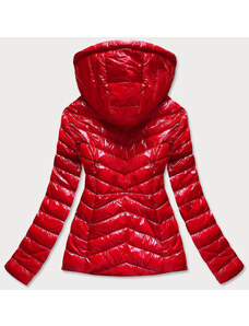 CANADA Mountain Krátka červená prešívaná dámska bunda s kapucňou (CAN-333)