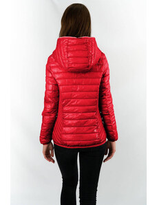 S'WEST Červená prešívaná dámska bunda s kapucňou (B9561)