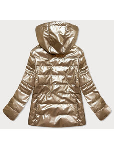 Lesklá zlatá prošívaná dámská bunda model 16149533 - 6&8 Fashion