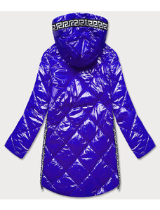 Libland Ľahká lesklá dámska bunda v nevädzovej farbe s lemovkami (LD7258BIG)