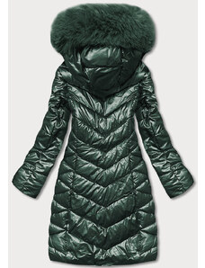 YES!PINK Zelená dámska zimná bunda s kapucňou (TY037-38)