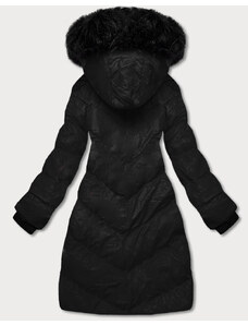 J.STYLE Čierna dámska zimná bunda s ozdobným prešívaním (5M730-392)