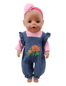 Jeansový set pre bábiku Anabell, Baby born 43 cm