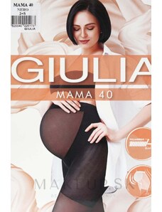 Giulia Čierne pančuchy s plochými švami Mama 40 DEN