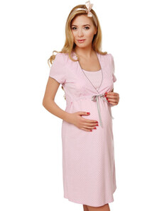 Italian Fashion Bavlnená tehotenská nočná košeľa Felicita ružová