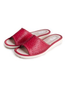 Vlnka Dámske letné kožené papuče bez špice červená veľkosti obuvi - dospelí 36