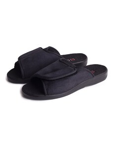 Vlnka Dámske obväzové papuče so suchým zipsom Čierna veľkosti obuvi - dospelí 38