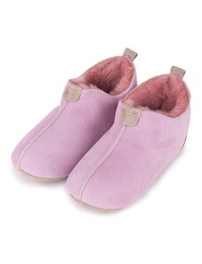Vlnka Detské kožené papuče s ovčou vlnou Andy ružová veľkosti obuvi - deti 24