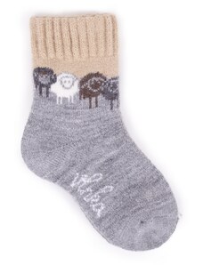 Vlnka Detské ponožky Merino ovčia partička béžová veľkosti obuvi - deti 25-27
