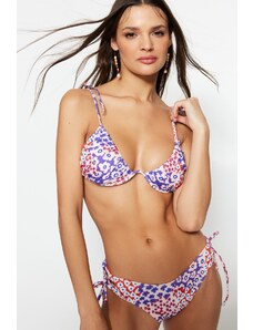 Trendyol Kvetinový vzorovaný Obrátený V Underwire Bikini Top