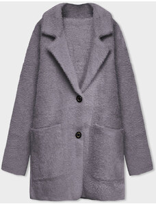 Jejmoda Krátky vlnený dámsky kabát alpaka MODA7108-1 šedý