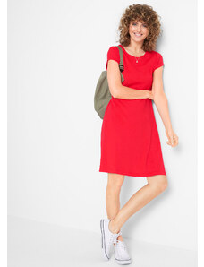 bonprix Úpletové šaty s krátkym rukávom, farba červená