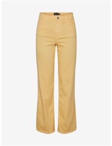 Women's Yellow Wide Jeans Pieces Peggy - Women's