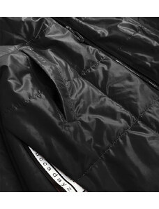 ROSSE LINE Čierna dámska bunda s farebnou kapucňou (7722)