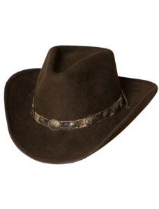 Stars and Stripes Westernový hnedý klobúk s koženým remienkom EL DORADO